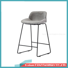 Customize Brushed Stainless Steel Bar Furniture PU Leather Seat Bar Chair High Stool